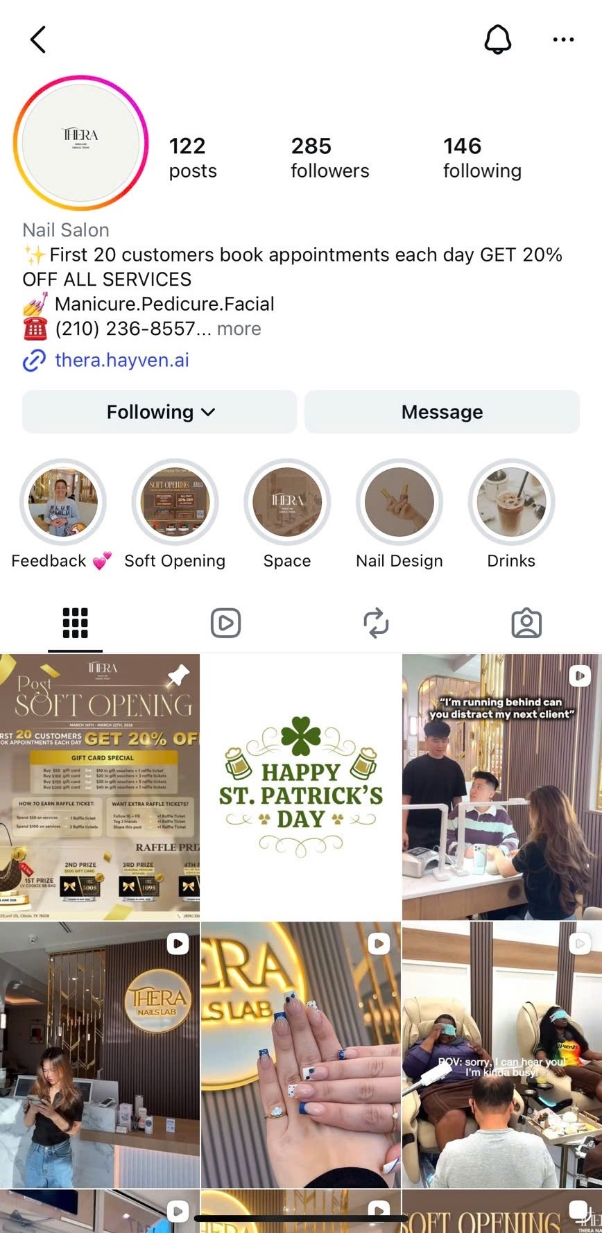 Thera Nails Lab Instagram feed design by Alpha Media